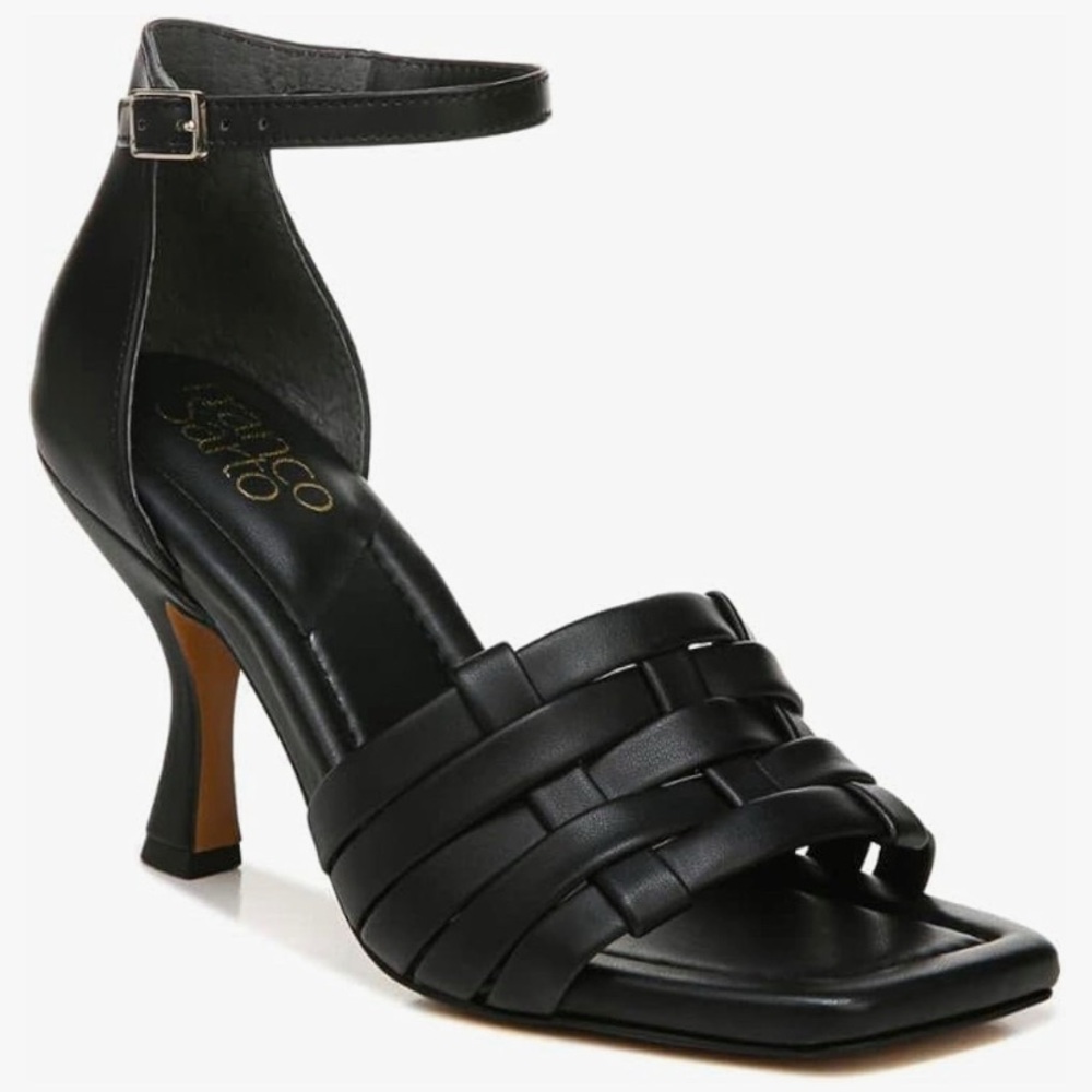 Franco Sarto Women's RESS Open Toe Ankle Strap Sandals, Black, Size 8.5